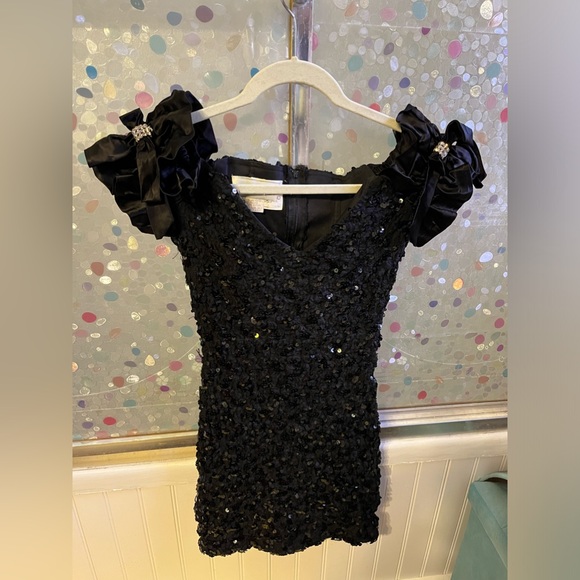 VINTAGE 80S SEQUIN MINI DRESS - Picture 3 of 9